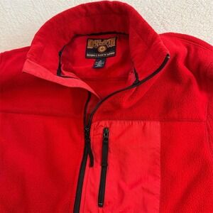 Duluth Trading Co Men's Red Fleece Jacket Size‎ M Full Zip Casual